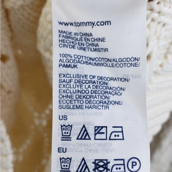 TOMMY HILFIGER Cotton Knit Fisherman Sweater Vintage Style Popcorn/Argyle Sz SP - Picture 8 of 13